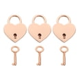 thumbnail image 1 of MasteelfCA 3 Sets Heart Shaped Small Padlock Keyed Mini Love Locks for Storage Box Diary Book, 1 of 8
