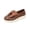 Brown, variant on Women's Bow Decor Platform Loafers Slip On Lug Sole Comfort Casual Dress Flat Shoes
