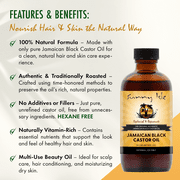 Sunny Isle Jamaican Black Castor Oil - Hair Growth & Eyebrow Care - 4 fl oz Bottle