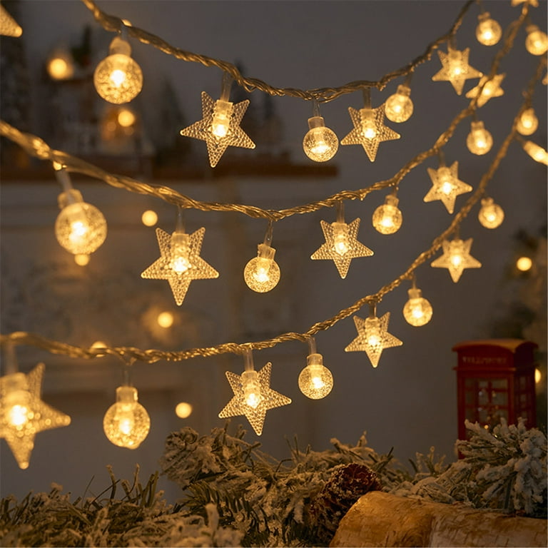 Novelty Lights - Warm White LED Fairy Garland Lights, Silver Wire