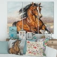 thumbnail image 2 of Designart ' Close Up Portrait Of A Horse In The Race ' Farmhouse Canvas Wall Art Print, 2 of 3