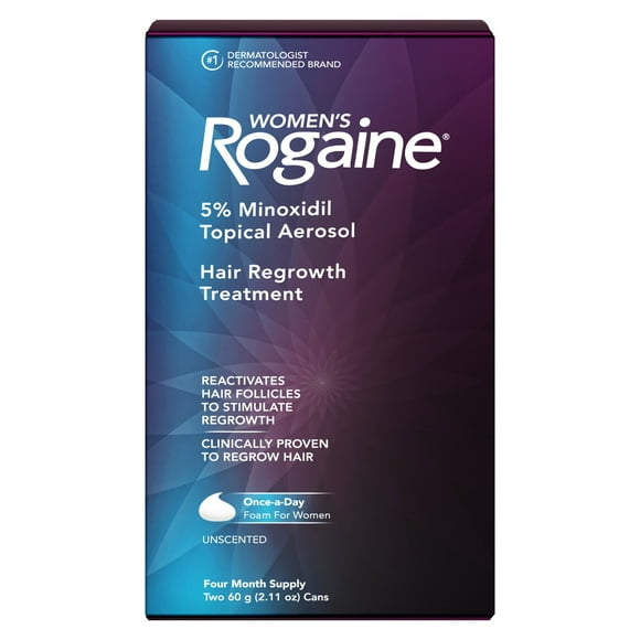 Rogaine 5% Minoxidil Mousse pour la Repousse des Cheveux des Femmes - Approvisionnement de 4 Mois