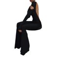 thumbnail image 2 of Lnzyyephy Women Flare Leg Jumpsuit, Fashion Long Sleeve Backless Solid Color Bodycon Romper Pants, 2 of 9
