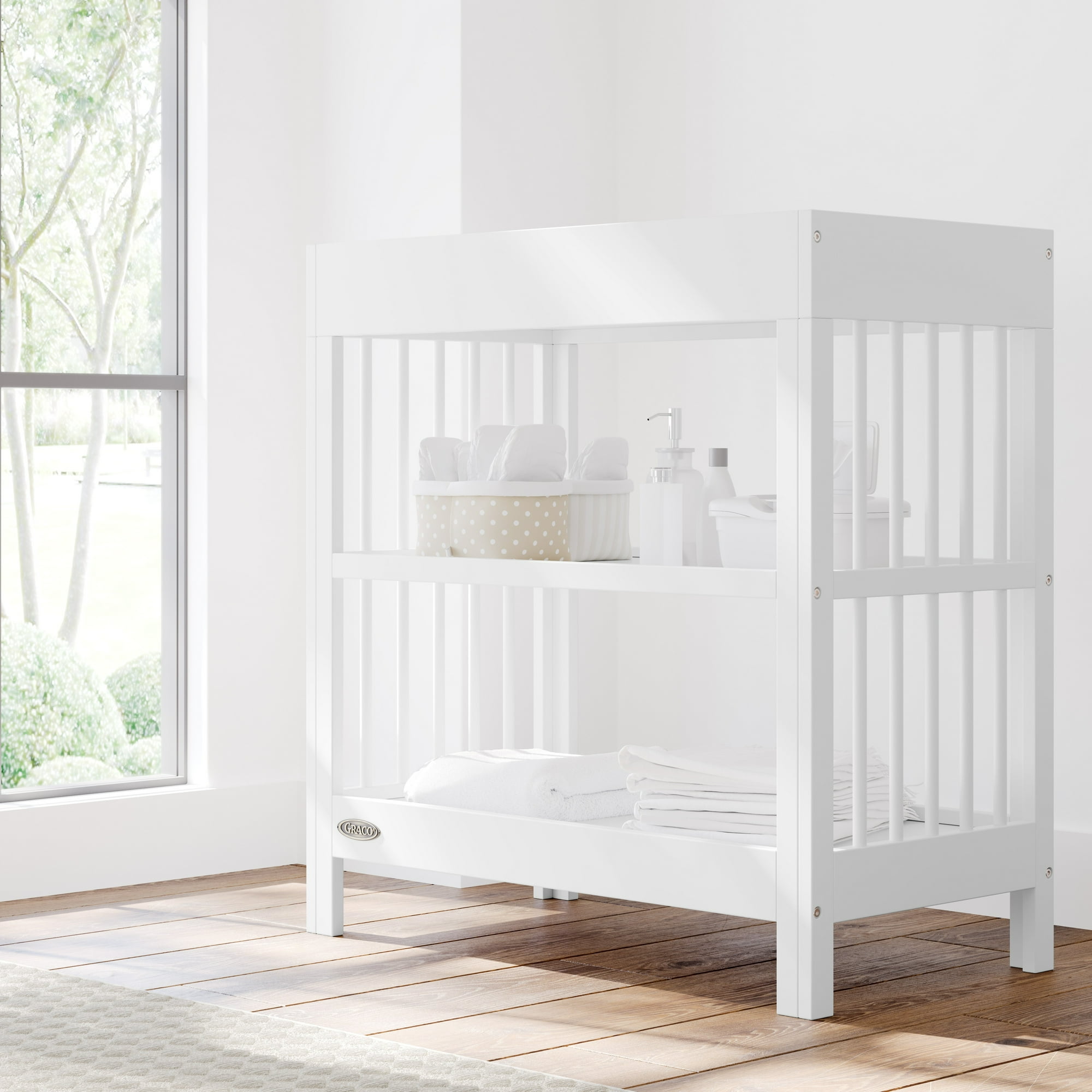 Graco Teddi Infant Wood Changing Table with Changing Pad, White
