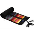 thumbnail image 3 of Injueey 12-72 agujeros moda lona envoltura enrollable lápiz bolsa pluma estuche protector bolsa de almacenamiento pinturas Negro 72 hoyos 20*82cm, 3 of 6