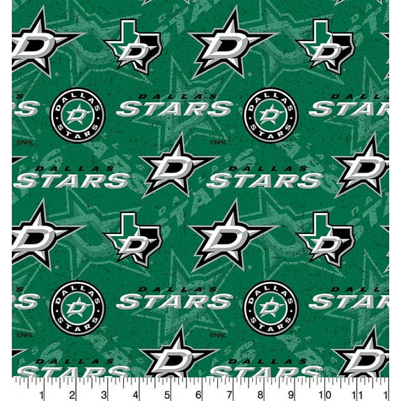 Dallas Stars Cotton Fabric with Tone on Tone Print and Matching Solid Cotton Fabrics