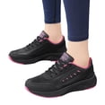 thumbnail image 3 of Espadrilles à Enfiler Femmes Motif Sport Couleur Unie Semelle Épaisse Plate Lacets Antidérapants Chaussures de Course Rouges 41, 3 of 9