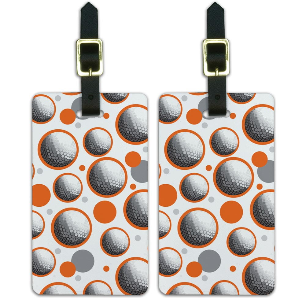 Graphics and More Golfball Golf Ball Sport on Orange Luggage Suitcase