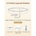 thumbnail image 6 of FindChic Initial Anklets for Women, Silver Layered Beaded Ankle Bracelet with Cubic Zirconia Alphabet P Adjustable Waterproof Summer Foot Jewelry for Birthday Mothers Day Gifts, 6 of 8