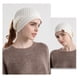 thumbnail image 5 of Gorro de cola de caballo para mujer, gorro de invierno cálido con cola de caballo, suave, elástico, tejido de cable, gorro de moño alto desordenado, 5 of 5