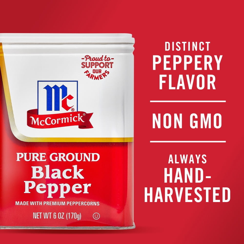 McCormick Pure Ground Black Pepper 6 oz - 5 Pack