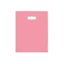 SSWBasics Medium Pink Frosted Plastic Merchandise Bags - 12” x 15” - Case of 250-Gift