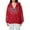 Red, variant on Womenacute;s Halloween Casual Hooded Coat Long Sleeve Spider Web Print Zip Up Hoodie with Pockets