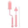 thumbnail image 1 of OULII 3 Pcs Cleaning Brush Set Silicone Pink For Parents Caregivers, 1 of 7