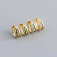 thumbnail image 2 of QQTDFG Women 925 Sterling Silver Double Layered CZ Huggie Hoop Earrings A1131-B - Gold with White Stone, 2 of 6