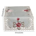 thumbnail image 3 of Eespoir Embroidered Tablecloth with Lace Trims, Elegant Linen Dining Table Cover for Holiday Decor, Washable Fabric for Christmas, ValentinesDay, Special Events(C), 3 of 6