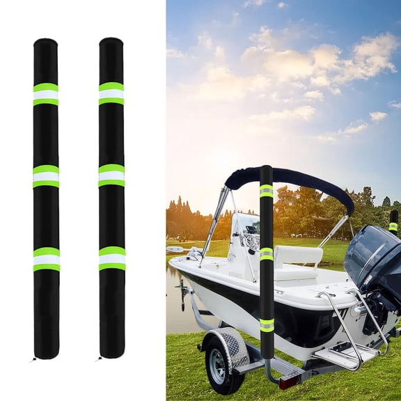 lacooooppia Boat Trailer Guide Pole Cover Sleeve Heavy Duty Sturdy for Fishing Boat Tear Resistant High Visibility with Reflective Strips