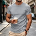 thumbnail image 2 of Trgacdwlo Mens Short Sleeve Shirts Crew Neck Workout Shirts for Men Athletic Outdoor Lightweight Casual Mens Big and Tall Shirts Gray XL, 2 of 5