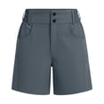 thumbnail image 4 of Kinrui Women's 5" Hiking Golf Shorts with Pocket High Waist Stretch Cargo Shorts Casual Summer Gray L, 4 of 8