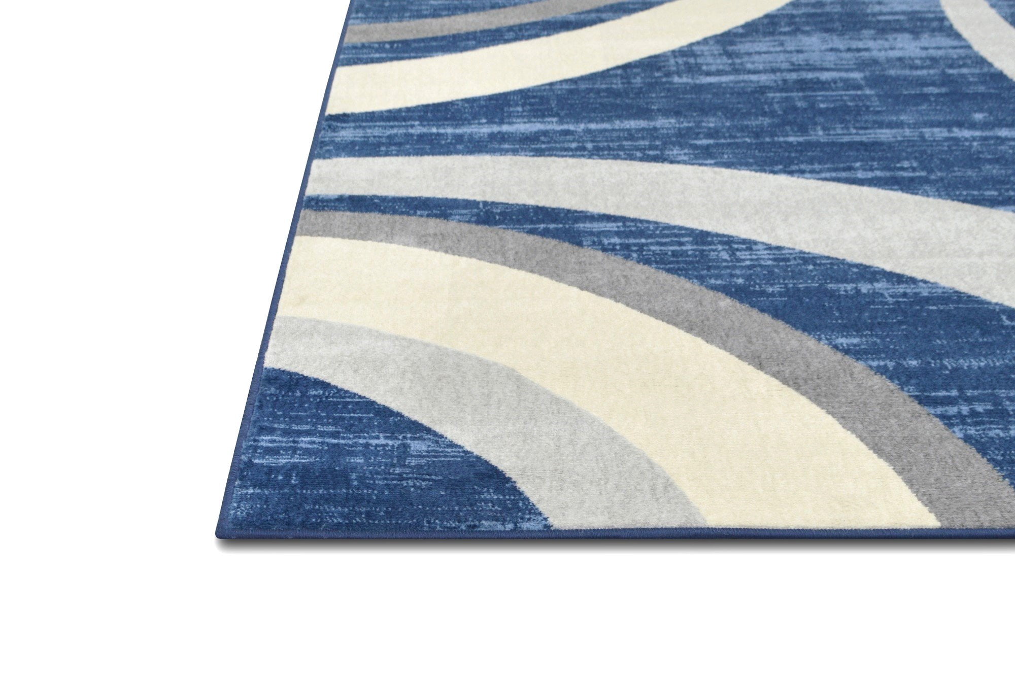 HR Abstract Rugs Luxury Livingroom Carpet Modern Contemporary 8x10 Blue Rug Ultra-Soft Shed Free Stain Resistant Swirls Blue/Silver/Gray/White 7'74" x 10'
