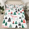 thumbnail image 2 of Feelyou Cartoon Dots Tree Twin Sheet Sets, Christmas Snowflake Twin Fitted Sheet, Happy Festival Flat Sheet, Super Cozy Room Decor,3 Pieces, 2 of 7