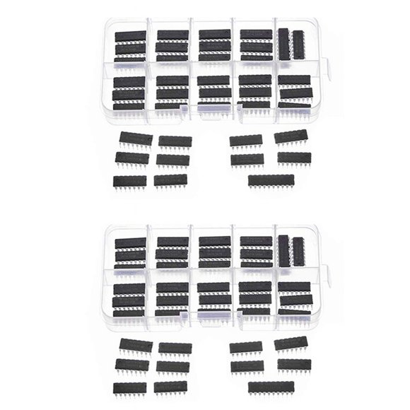 80Pcs 74HCxx + 74LSxx Series Logic IC Surtido Kit, Chip Integrado Digital (40Pcs 74HCxx + 40Pcs 74LSxx)