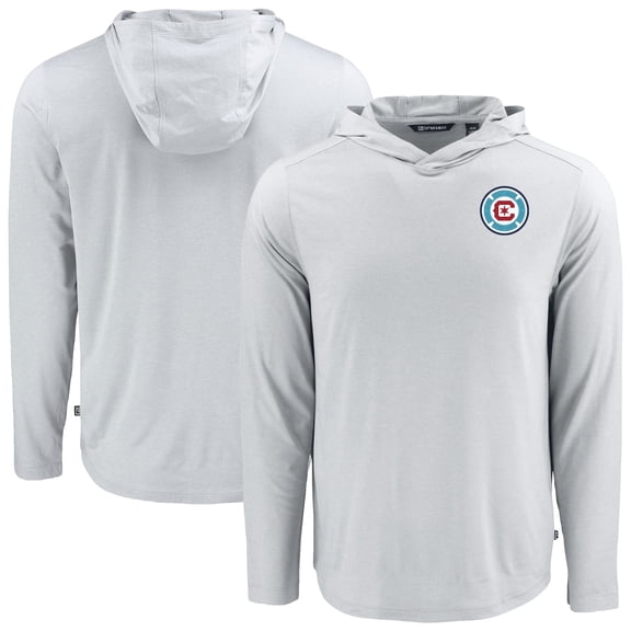 Men's Cutter & Buck Gray Chicago Fire Coastline Epic Comfort Eco Recycled Long Sleeve Hoodie T-Shirt