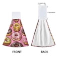 thumbnail image 3 of Yayeee Kitchen Hanging Hand Towels Set of 2 with Loop Bathroom Absorbent Tie Towel, Cute Doughnuts Pattern, 3 of 7