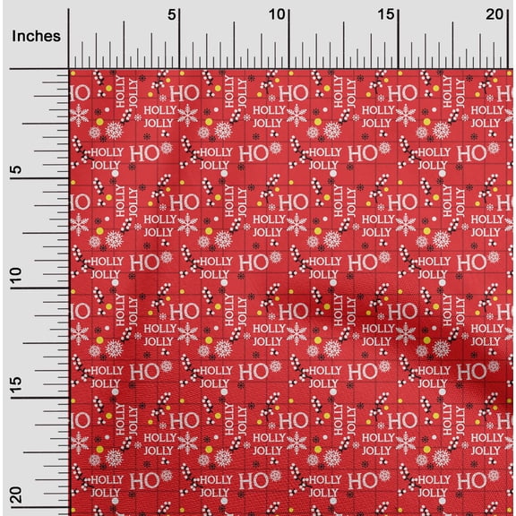 oneOone Polyester Spandex Red Fabric Merry Christmas Craft Projects Decor Fabric Printed By The Yard 56 Inch Wide-TUG