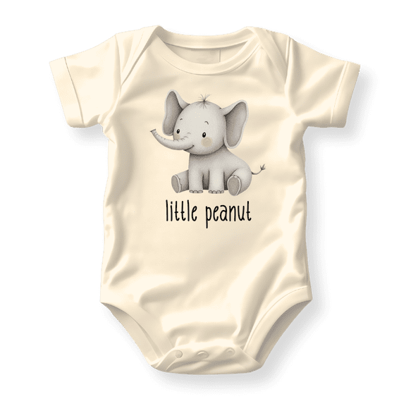 Little Peanut Elephant Baby Bodysuit, Newborn Outfit, Baby Clothes, Gift for Children 0-3m Natural