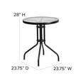 thumbnail image 6 of BizChair 3 Piece Outdoor Patio Dining Set - 23.75" Round Tempered Glass Patio Table, 2 Black Flex Comfort Stack Chairs, 6 of 11