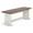 White, variant on Pemberly Row 18" Farmhouse Mahogany Wood Side Bench in Taupe Brown
