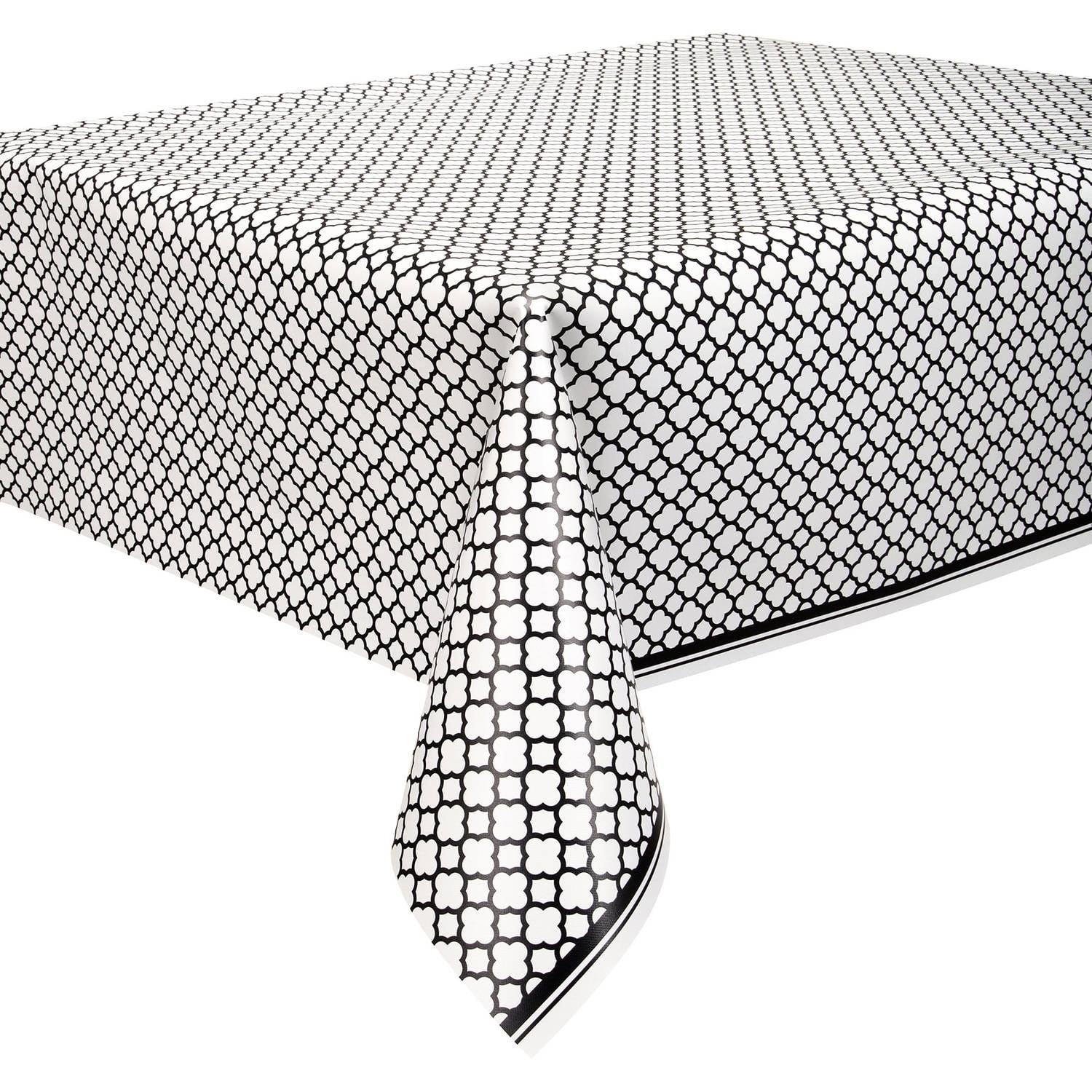 Black Quatrefoil Plastic Table Cover (Each) Party Supplies