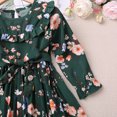 thumbnail image 6 of Esaierrr Baby Kids Girls Large Flowers Pressed Pleats Princess Dress 2-6Y Lace Dress Long Sleeves Casual Dress Lace-Up Princess Dress, 6 of 7