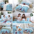 thumbnail image 5 of Merry Christmas Bedding Duvet Cover Set Twin Size 4 Pieces Christmas Gnomes Snowflakes Heart Light Blue Bedding Set with Zipper Closure, 1 Comforter Cover 68x86 Inches 1 Flat Sheet & 2 Pillow Cases, 5 of 7