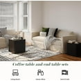 thumbnail image 6 of LAZZO Nesting Coffee Table Set of 2, Modern Wooden Coffee Table & End Table, Small Side Tables for Living Room, Bedroom & Apartment, Black, 6 of 7