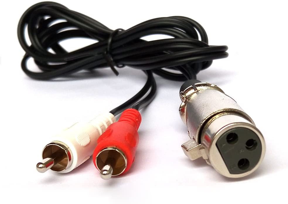 5ft/1.5m XLR Y Splitter Patch Cable, 1 XLR Female to 2 RCA Male Stereo