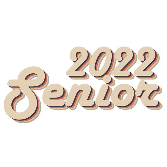 Adhesive Vinyl Home Bedroom 2022 Senior Lettering Art Decoration 10" x 20" Multicolored Calligraphy Design Easy To Apply Wall Decal - Removable Graduation Décor Living Room Class Room Wall Sticker