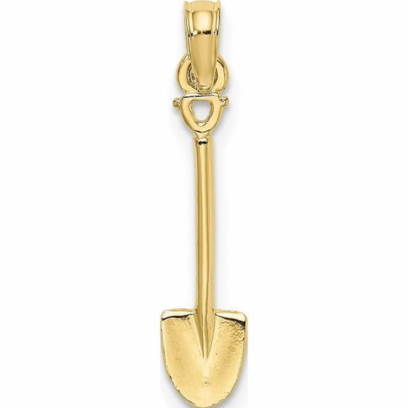 10K Yellow Gold 3-D Polished Shovel Garden Tool Charm (18.4 X 5) Made In United States -Jewelry By Sweet Pea