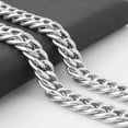 thumbnail image 3 of Men Women Silver Stainless Steel Curb Cuban Link Chain Necklace Bracelet Jewelry, 3 of 5