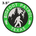 thumbnail image 2 of USA Texas Bigfoot Patrol! Cryptid Sasquatch Watch! 3.5 Inch Iron Or Sew On Embroidered Fabric Badge Patch Unexplained Mysteries Iconic Series, 2 of 2
