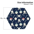 thumbnail image 2 of Honeii Pirate Skulls 1 Print Leather Coaster Set of 4, Ideal for Safeguarding Your Furniture from Drinks Spills and Effortless Cleanup-Hexagon, 2 of 6