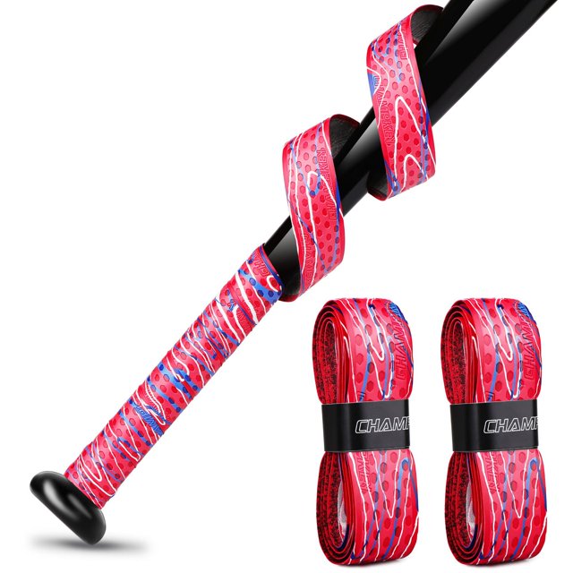 CHAMPKEY Enveloppe de Batte de Baseball Camouflage Rouge : Matériau PU de Qualité Supérieure pour une Friction de Main Réduite, Confort Amélioré et Force de Frappe – Application Facile, Ajustement Universel pour le Baseball, la Course, la Mise en Forme et les Sports