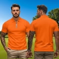 thumbnail image 5 of Binienty Orange Golf Shirt for Couple Relaxed Classic Fit Moisture Wicking Couple Shirt with Quarter Zip Versatile Short Sleeve Athletic Tops for Golf Running Sports, 5 of 7