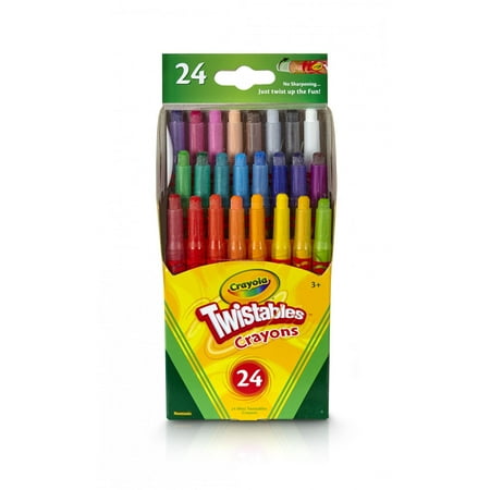 Crayola Twistables Crayon Set, Mini Crayons, Assorted Colors, 24