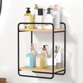 thumbnail image 6 of Gnmfd Wall Mounted Cup Storage Rack, No Punch Double Layer Wood and Iron Shelves for Bathroom, Kitchen, Office, Living Room, Sundry Organizer, Wall Storage Shelf, Storage Cabinet, Storage Box, 6 of 6