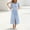Blue, variant on Women's Gingham Print Button-Front Midi Dress Puff Sleeve Collared Shirt Dress with Waist Tie and Side Slit for Casual Everyday Wear(Brown,2XL)