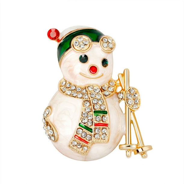 Broche de muñeco de nieve navideño de dibujos animados, colorido, festivo, para ropa, camisa, traje, suéter, boutonniere esmaltado