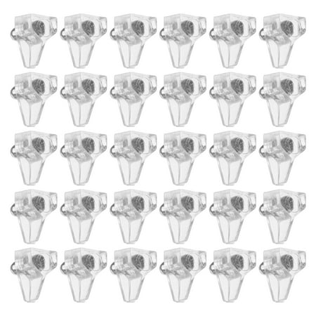 

NUOLUX 100pcs Glass Shelf Holder Plastic Shelf Support Pegs Shelf Pin for Cabinet