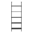 thumbnail image 3 of Danya B. Everett 5-Tier Open Display Stand Wall Mount Modern Metal Frame Ladder Shelf - Black/Black, 3 of 13